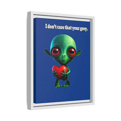 I don't care that your grey - framed canvas art (dark blue)