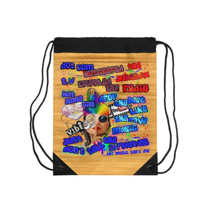 drop the beat - Drawstring Bag (butterscotch wood finish)