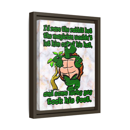 turtle race - framed canvas art (white marble)