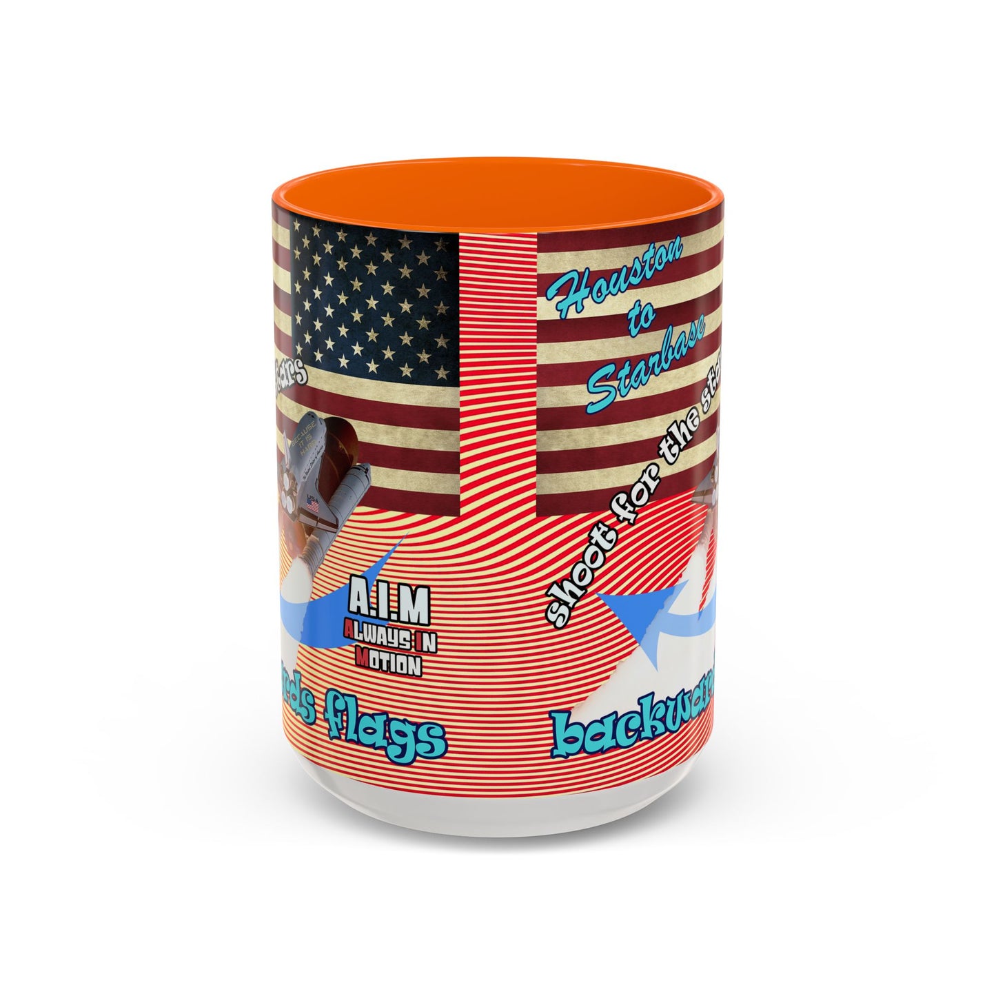 shoot for the stars - Accent Mug (yellow-orange wave)