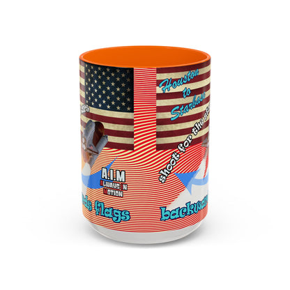 shoot for the stars - Accent Mug (yellow-orange wave)