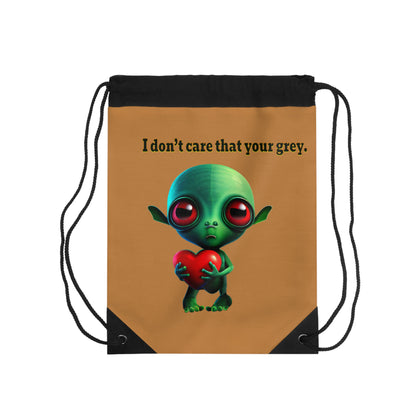 I don't care that your grey - Drawstring Bag (light brown)