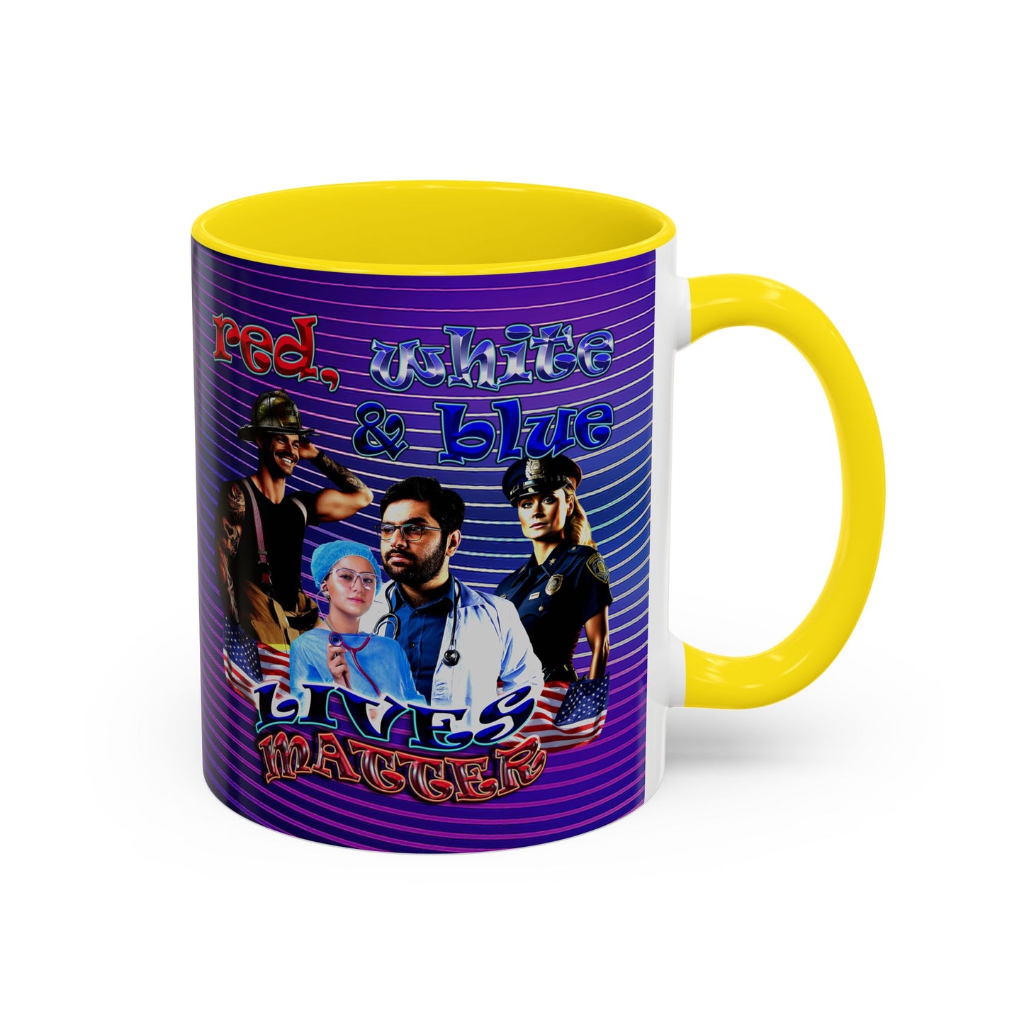 rw&b lives matter - Accent Mug (purple wave)