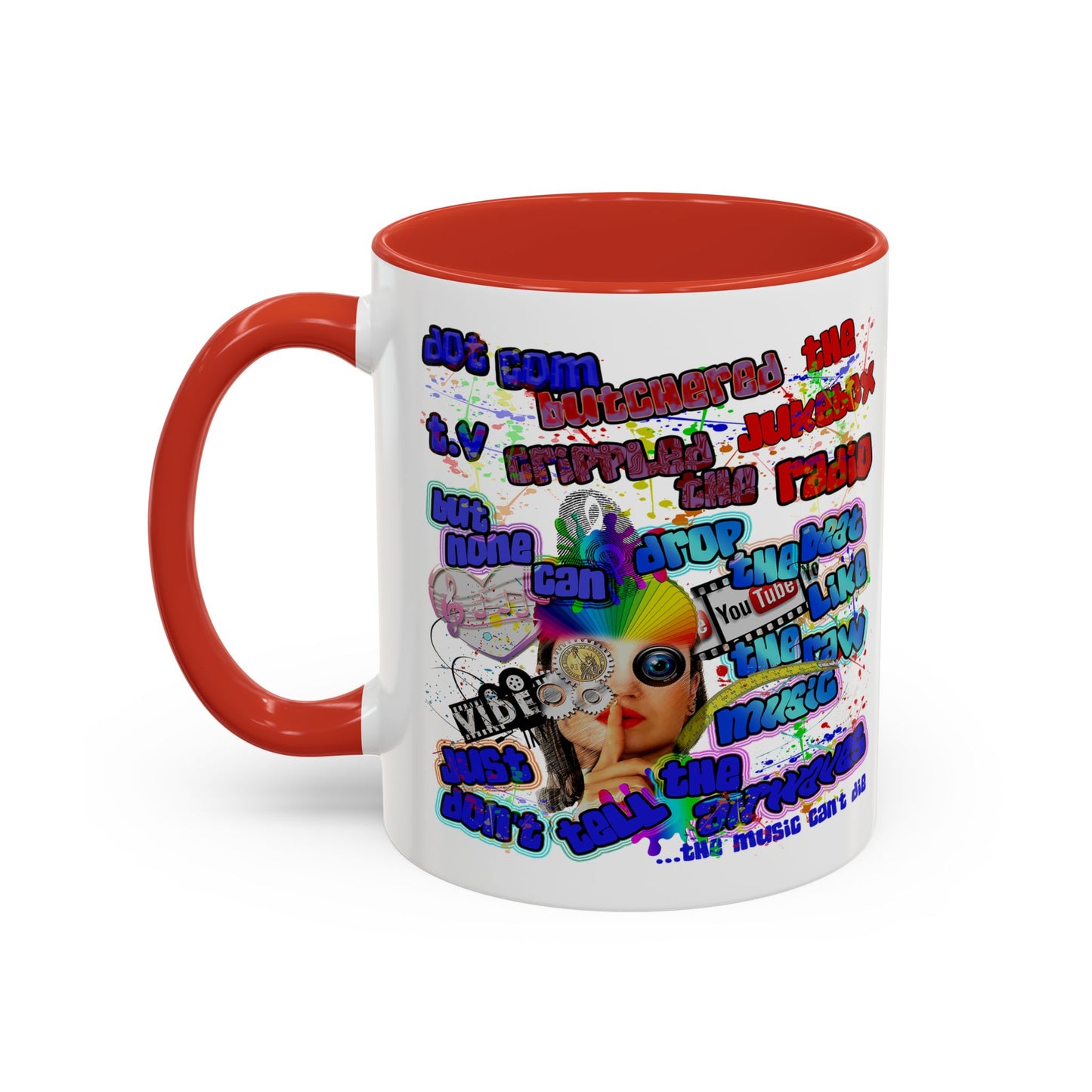 drop the beat - Accent Mug (white)