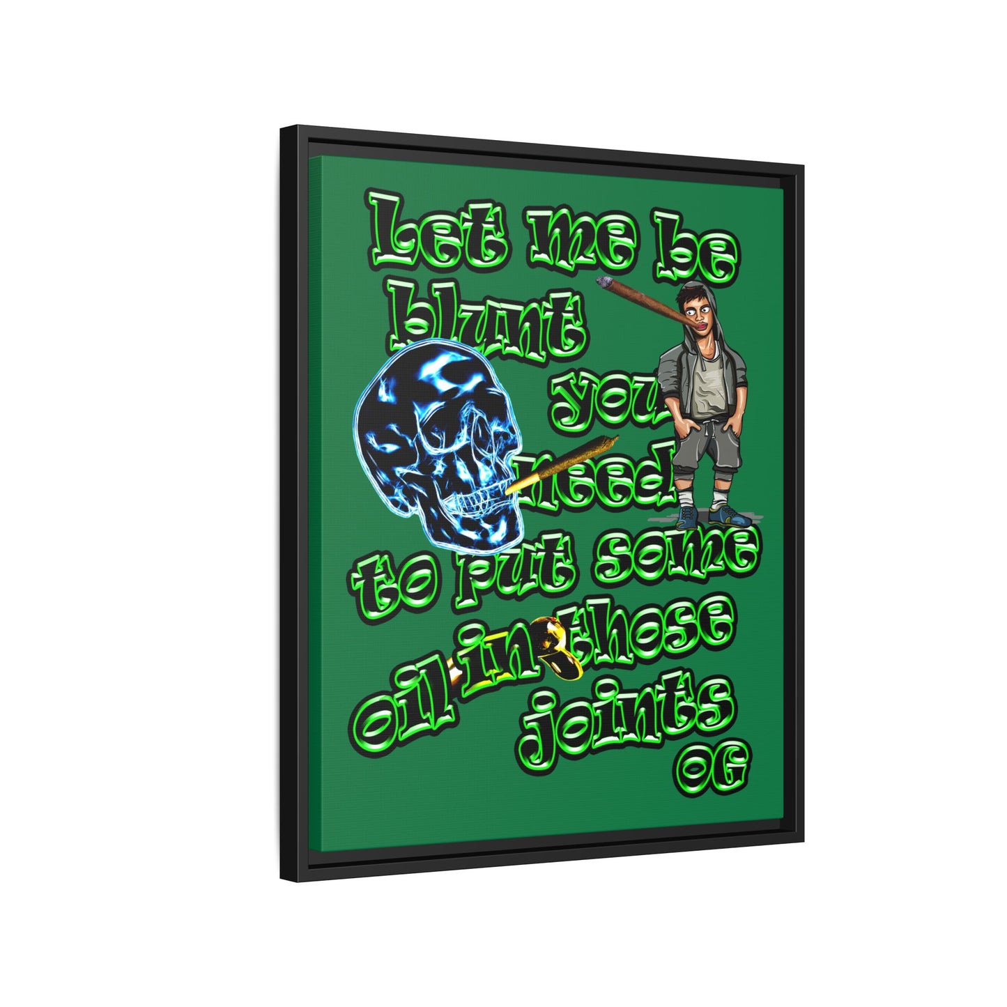 og - framed canvas art (dark green)