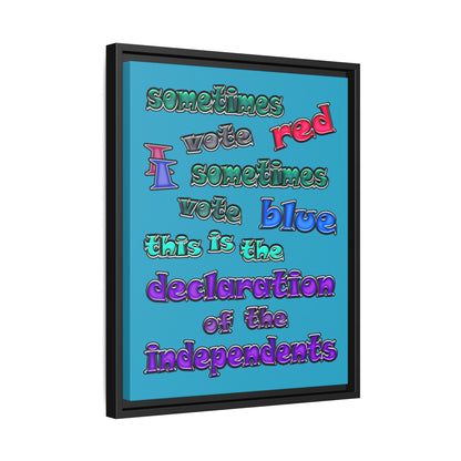 declaration of the independents - framed canvas art (turquoise)