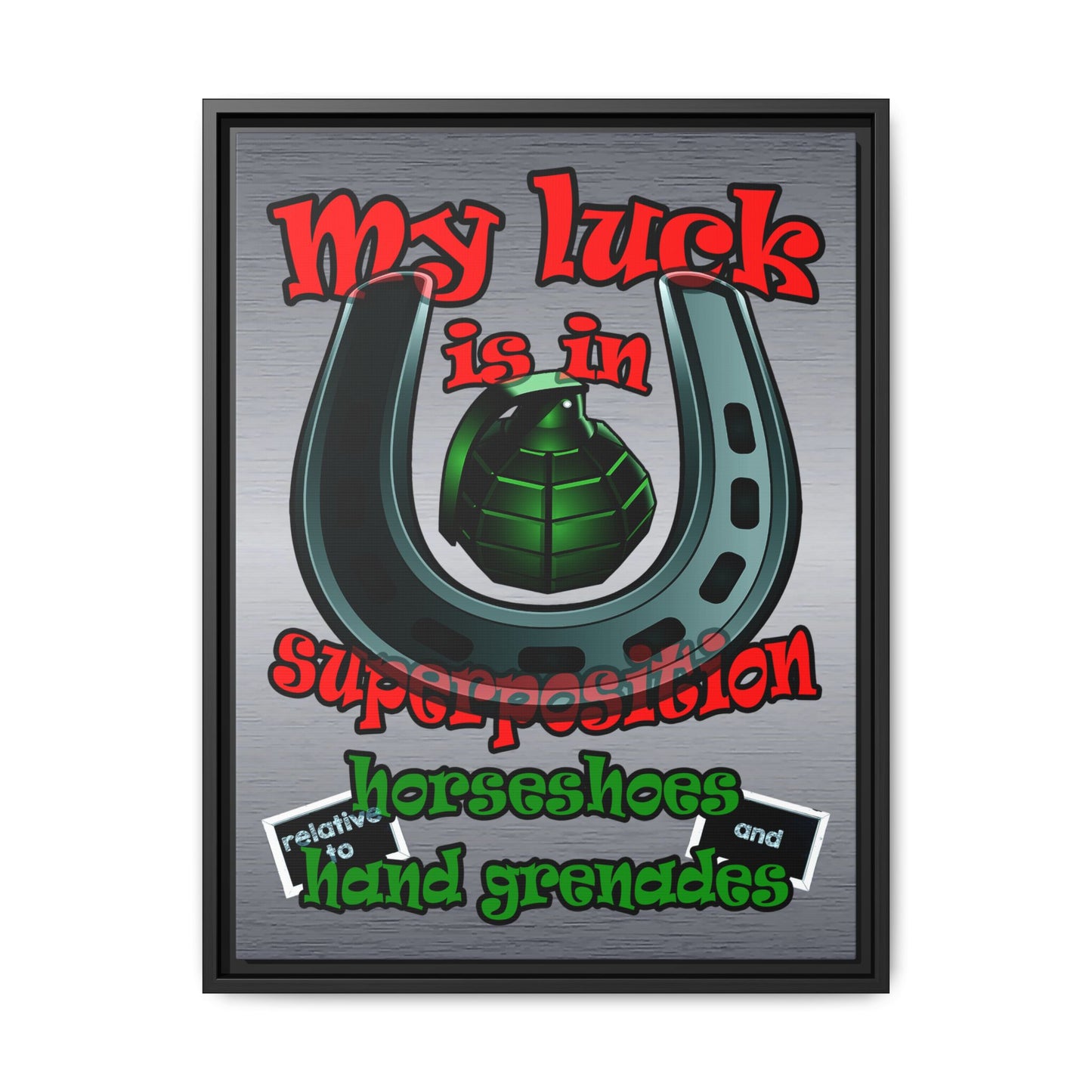 my luck - framed canvas art (brushed nickel)