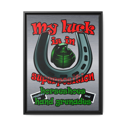 my luck - framed canvas art (brushed nickel)