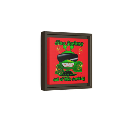 disc jockey - framed canvas art (red)