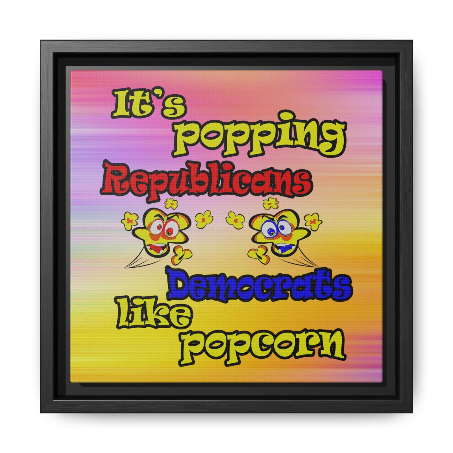 popping like popcorn - framed canvas art (color blur)