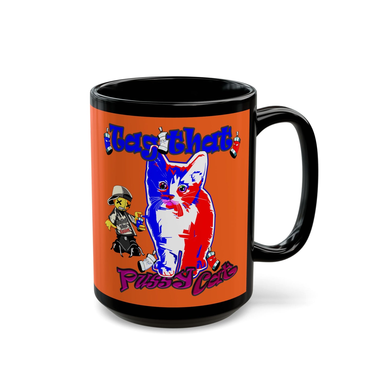 tag that - Black Mug (orange)