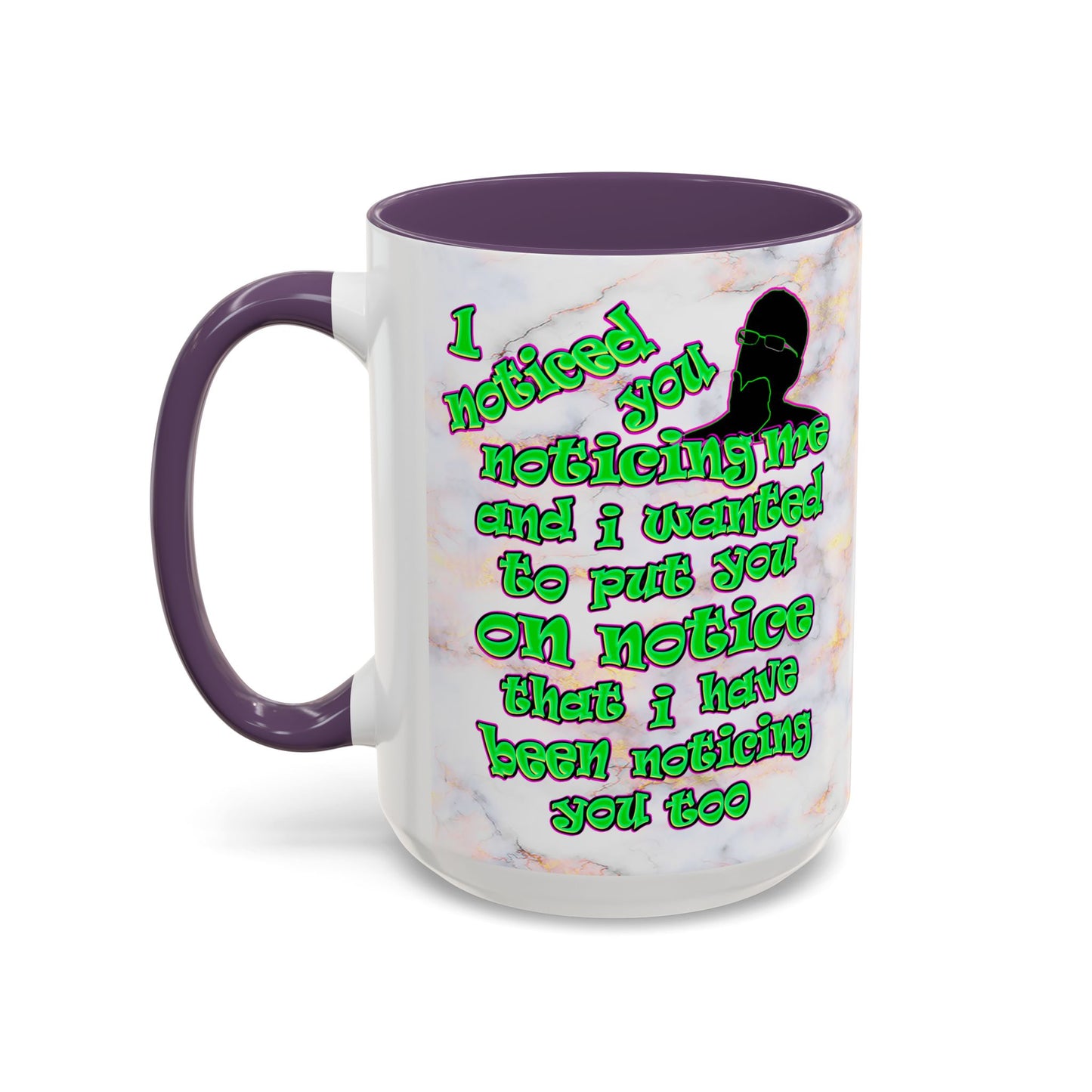 noticed you noticing - Accent Mug (white marble)