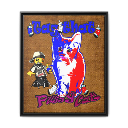 tag that - framed canvas art (brown papyrus)