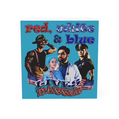 rw&b lives matter - note cube (turquoise)