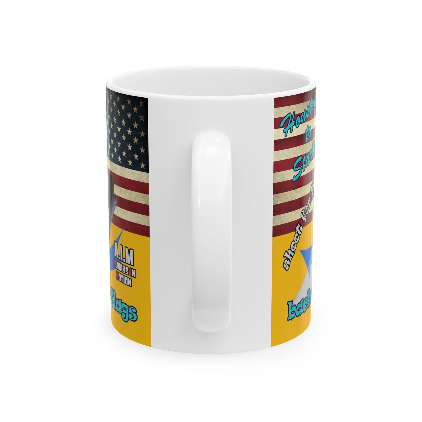 shoot for the stars - White Mug (yellow)