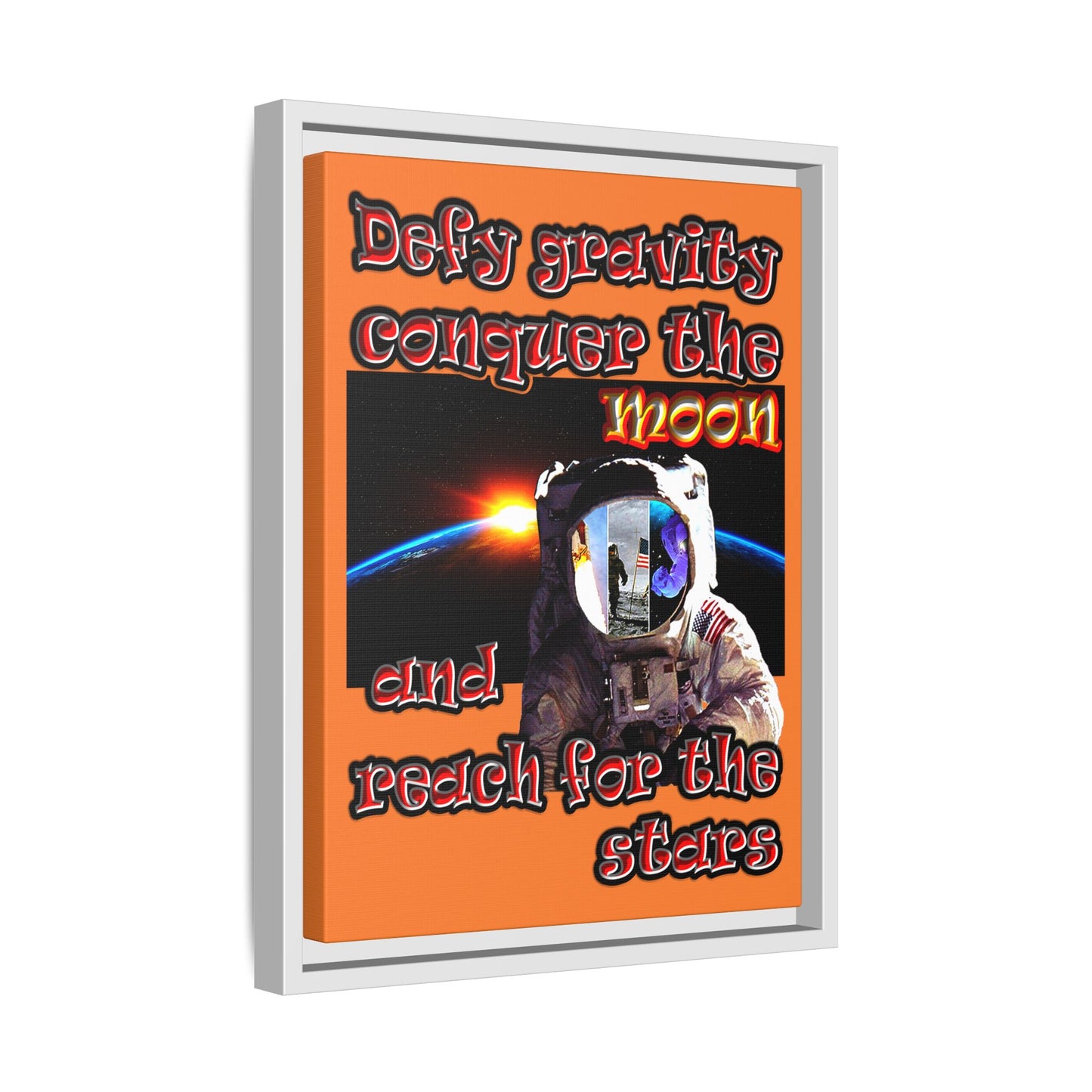 defy conquer reach - framed canvas art (crusta)