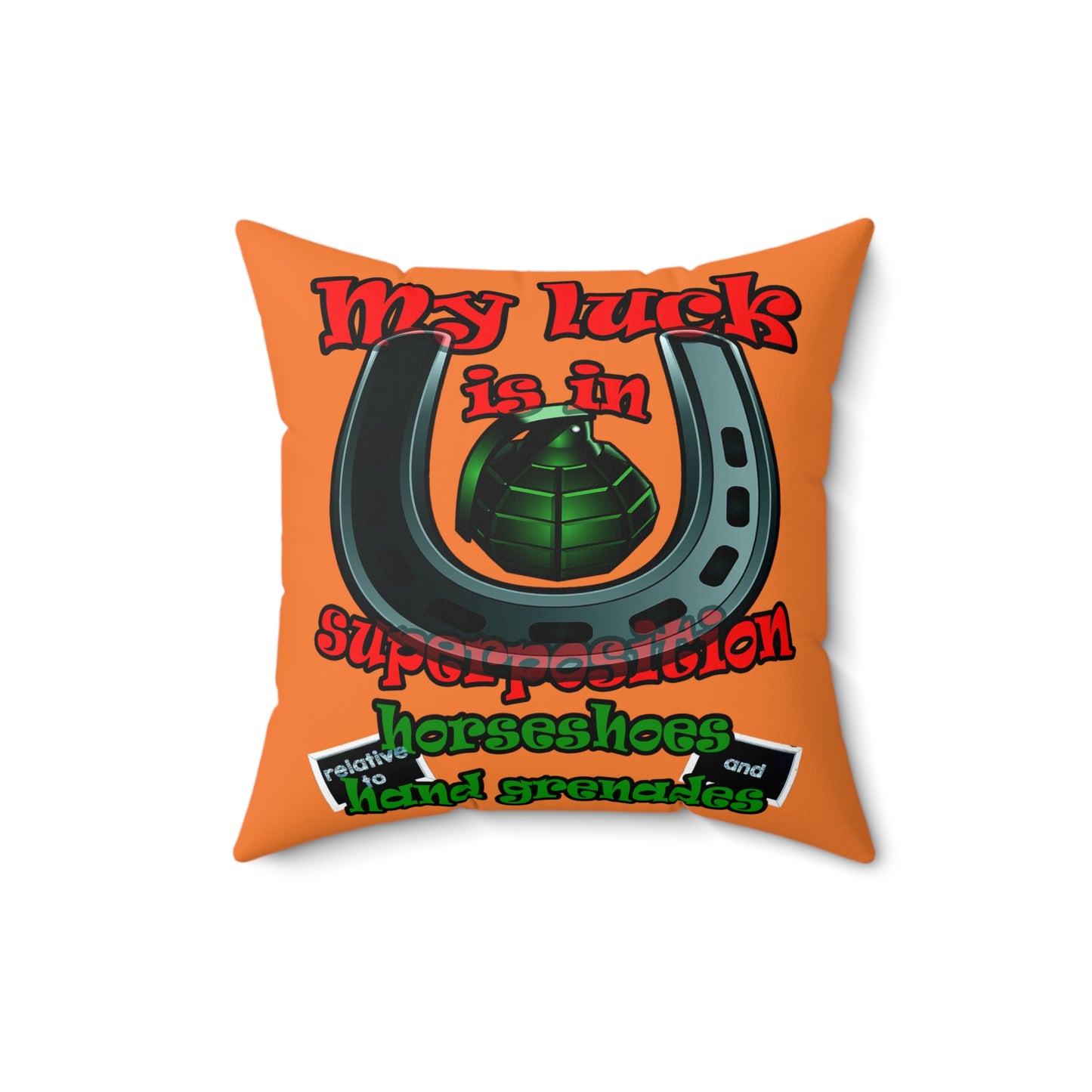 my luck - Spun Polyester Square Pillow - (crusta)