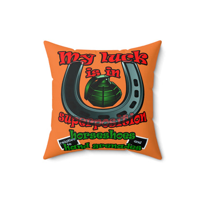 my luck - Spun Polyester Square Pillow - (crusta)