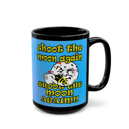 shoot the moon again - Black Mug (light blue-purple wave)