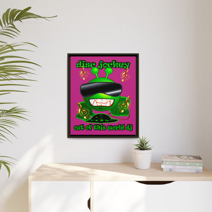 disc jockey - framed canvas art (pink)