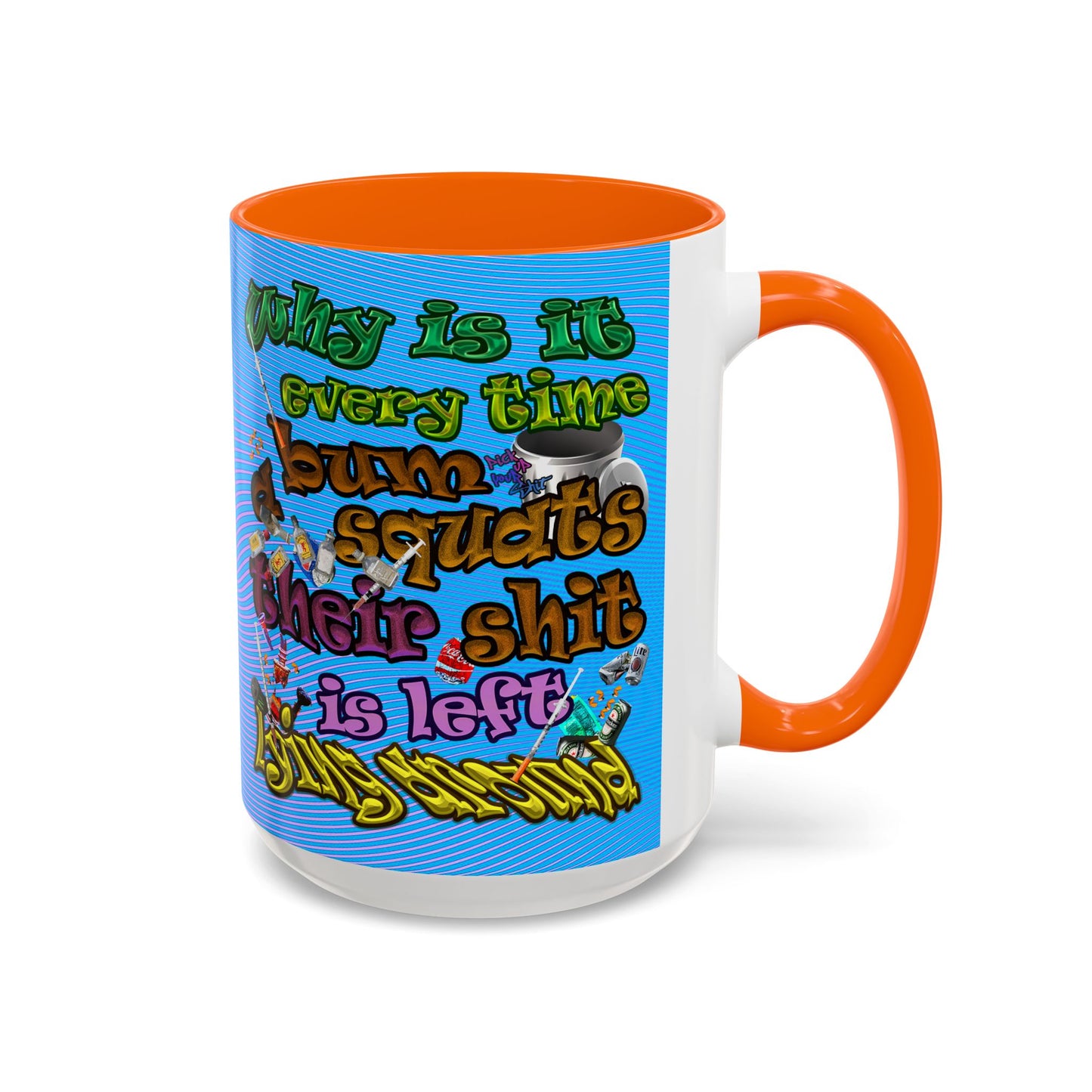 the bum's shit - Accent Mug (light blue-purple wave)
