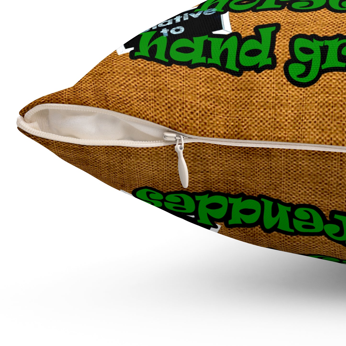 my luck - Spun Polyester Square Pillow - (dichromatic brown papyrus)