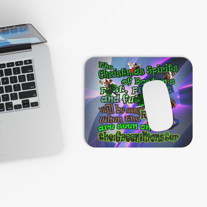 christmas spirits of boston - Mouse Pad (Rectangle) (grey-pink wave)