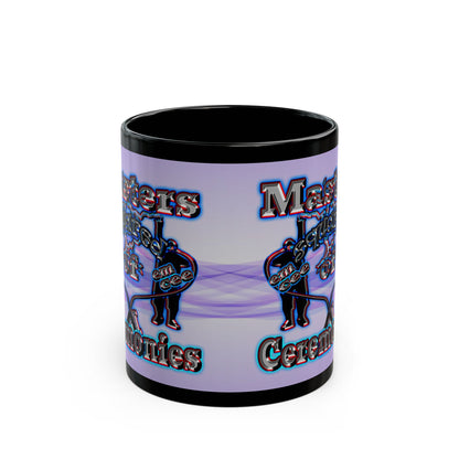 em cee squared - Black Mug (light blue-pink wave)