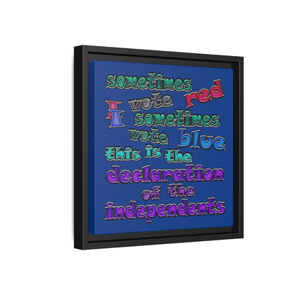 declaration of the independents - framed canvas art (dark blue)