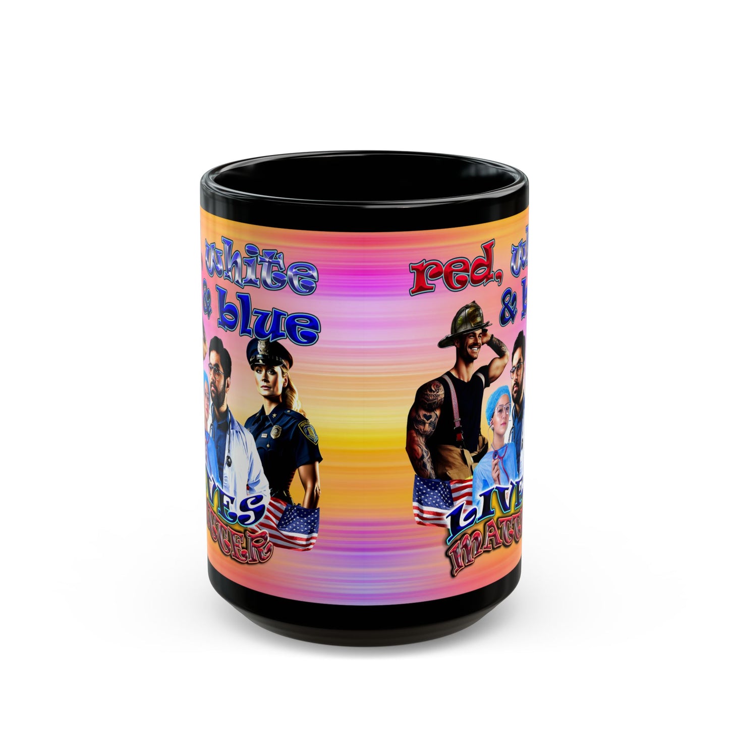 rw&b lives matter - Black Mug (color blur)