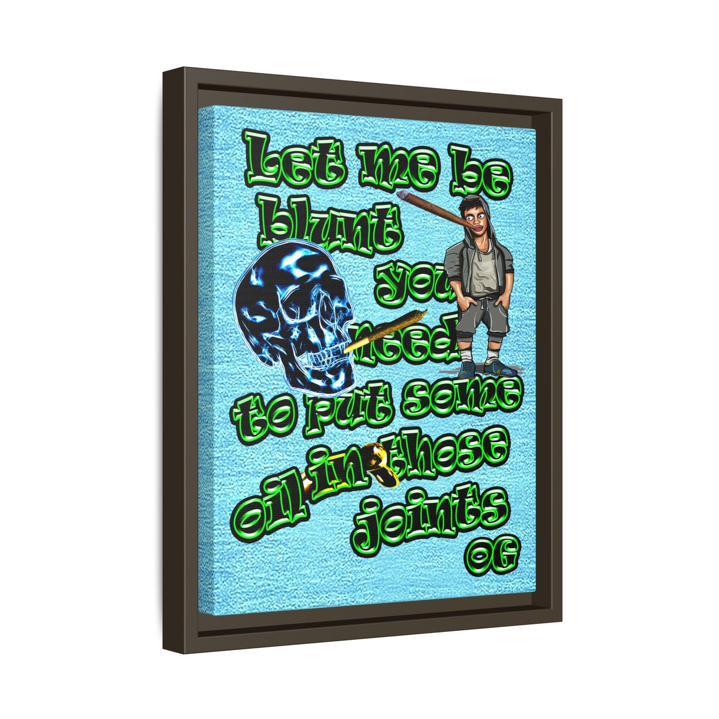 og - framed canvas art (faded blue)
