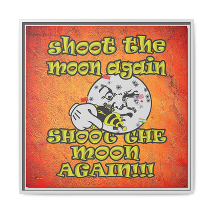 shoot the moon again - framed canvas art (burnt orange)