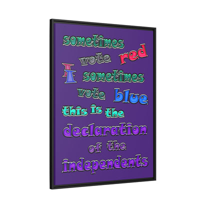 declaration of the independents - framed canvas art (purple)