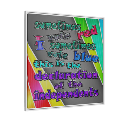 declaration of the independents - framed canvas art (rainbow split)