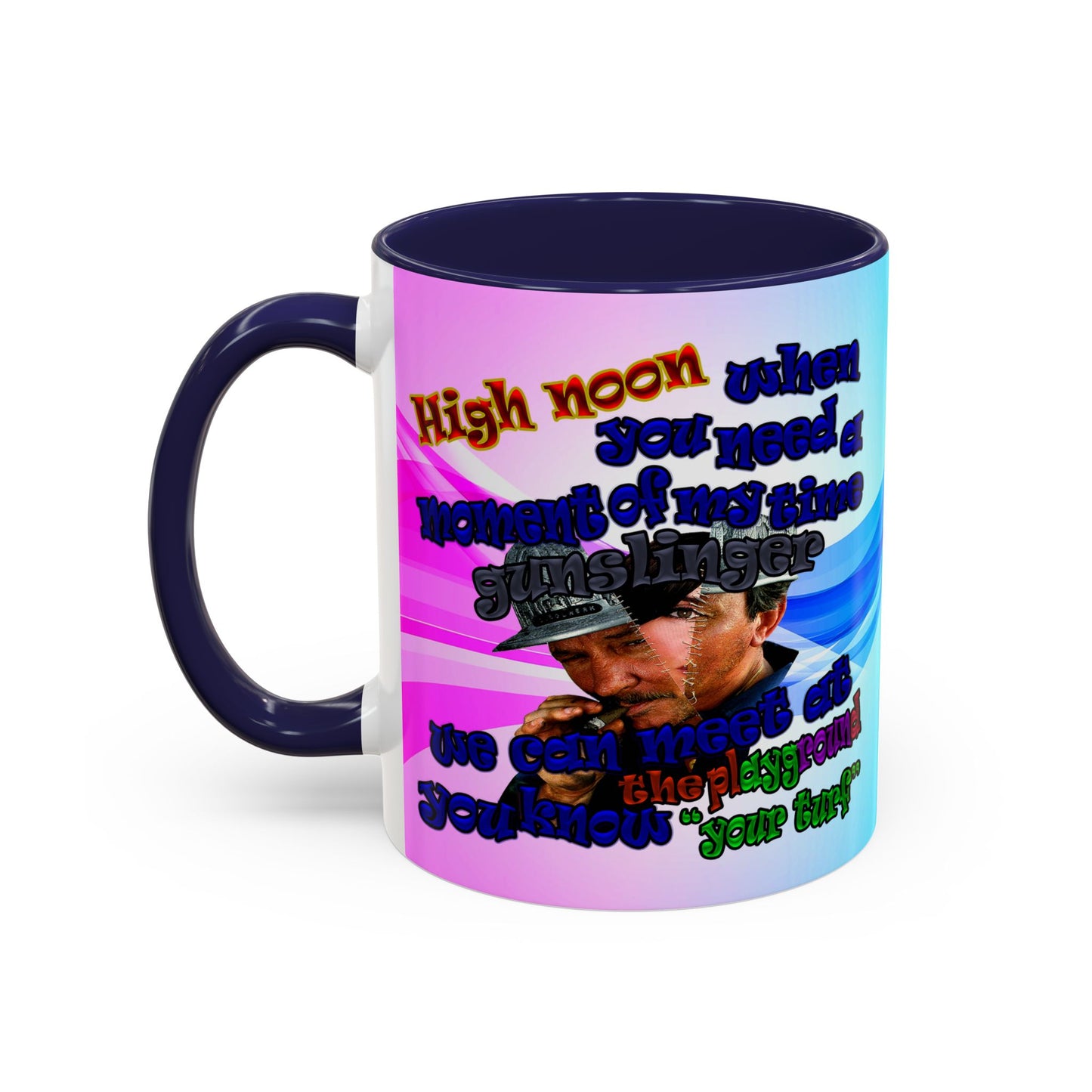 high noon - Accent Mug (light blue-pink wave)