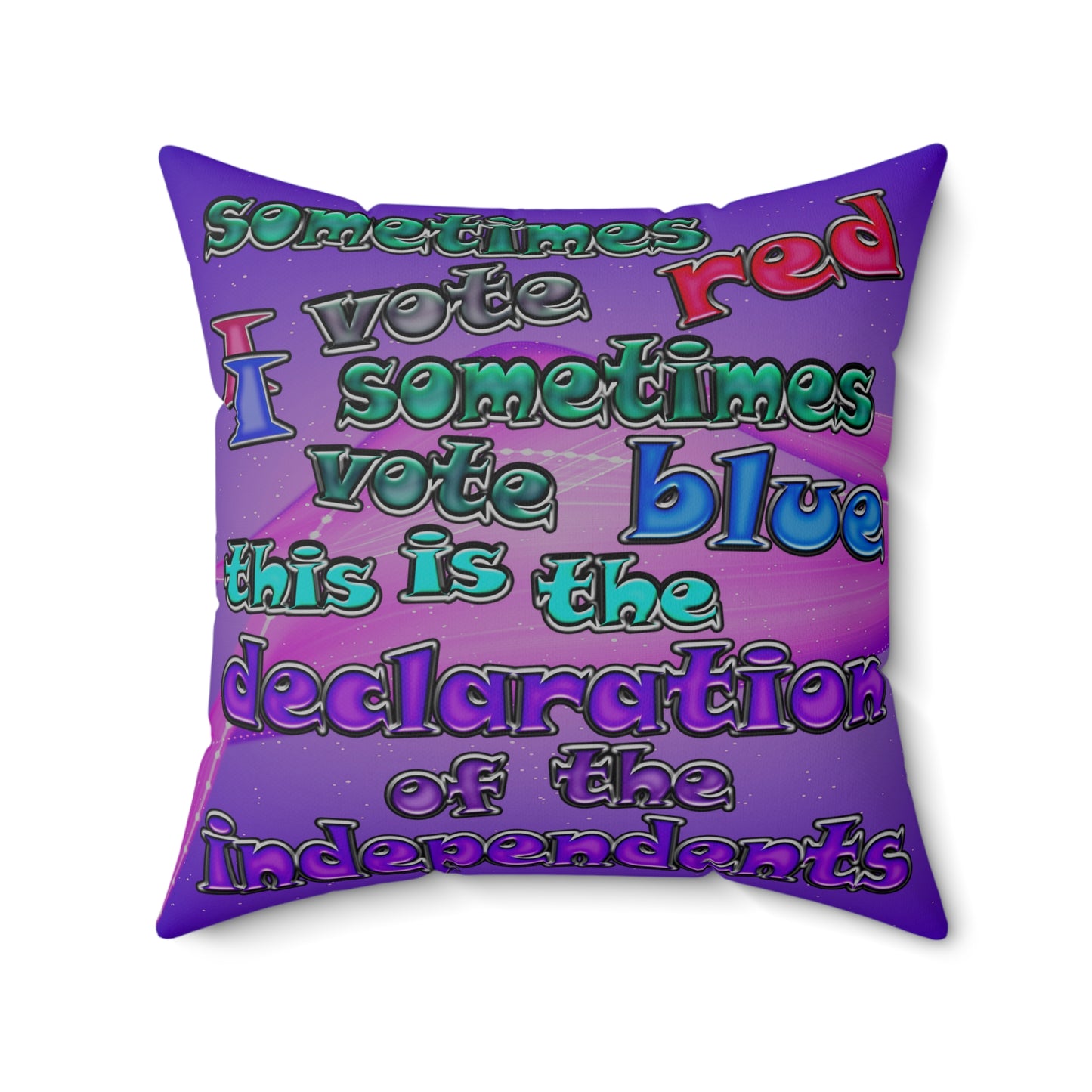 declaration of the independents - Spun Polyester Square Pillow - (purple-pink wave)