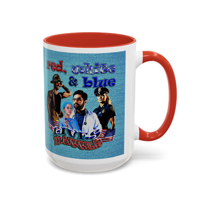 rw&b lives matter - Accent Mug (faded blue)