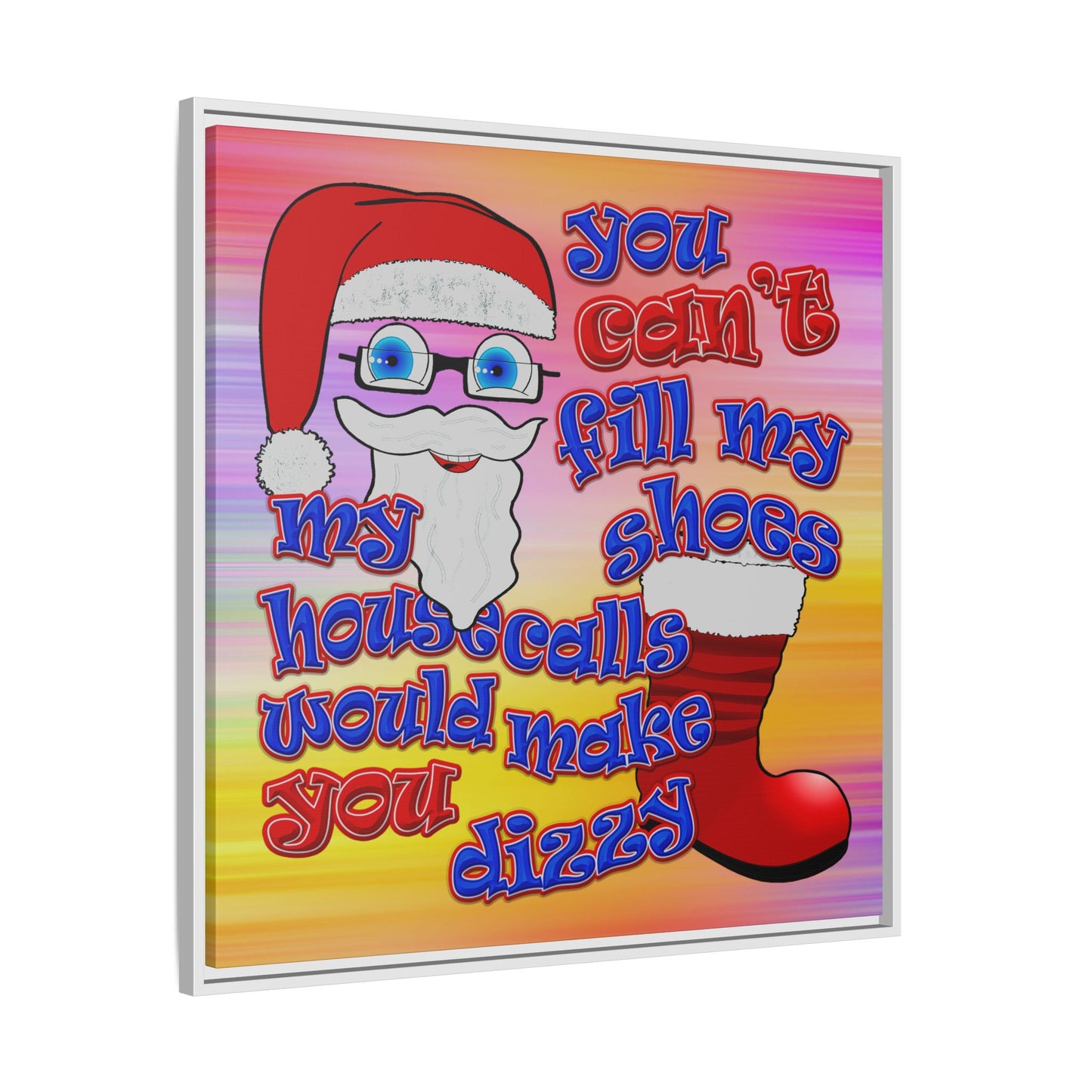 santa's shoes - framed canvas art (color blur)