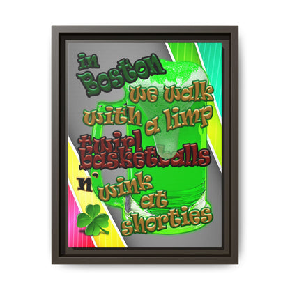 celtics logo - framed canvas art (rainbow split)