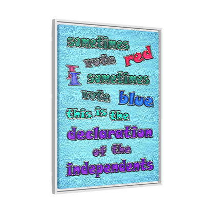 declaration of the independents - framed canvas art (faded blue)