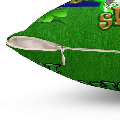 celtics logo - Spun Polyester Square Pillow - ('snoops' background)