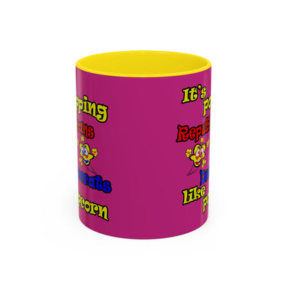 popping like popcorn - Accent Mug (pink)
