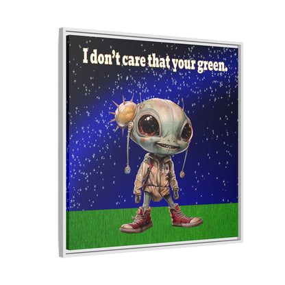 I don't care that your green - framed canvas art ('snoops' background)