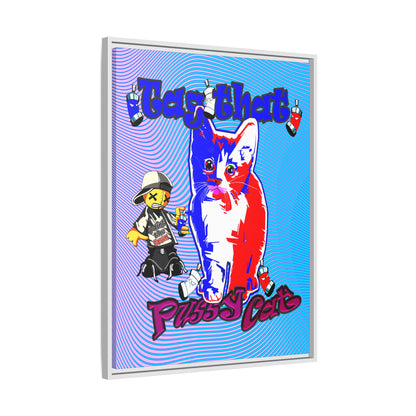 tag that - framed canvas art (light blue-purple wave)