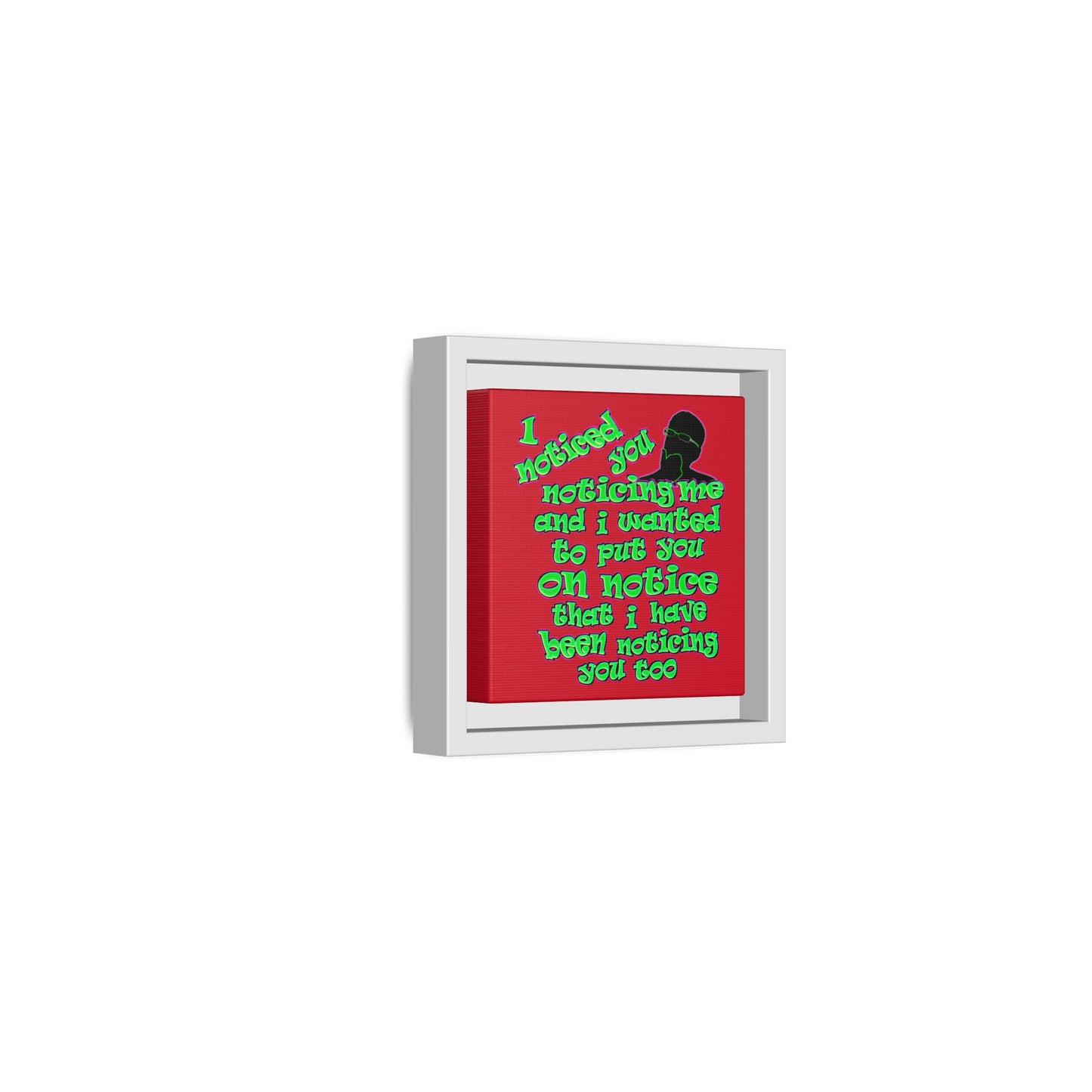 noticed you noticing - framed canvas art (dark red)