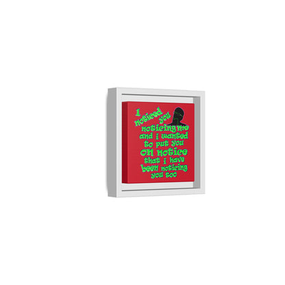 noticed you noticing - framed canvas art (dark red)