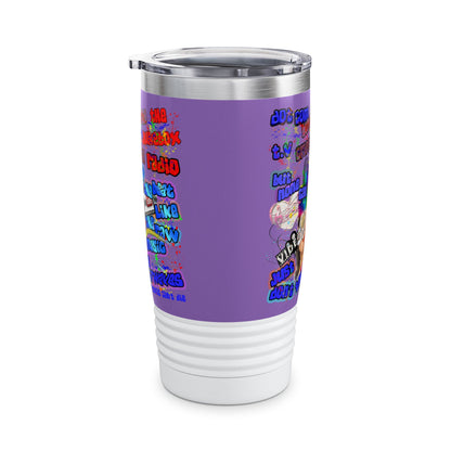 drop the beat - Ringneck Tumbler, 20oz (light purple)