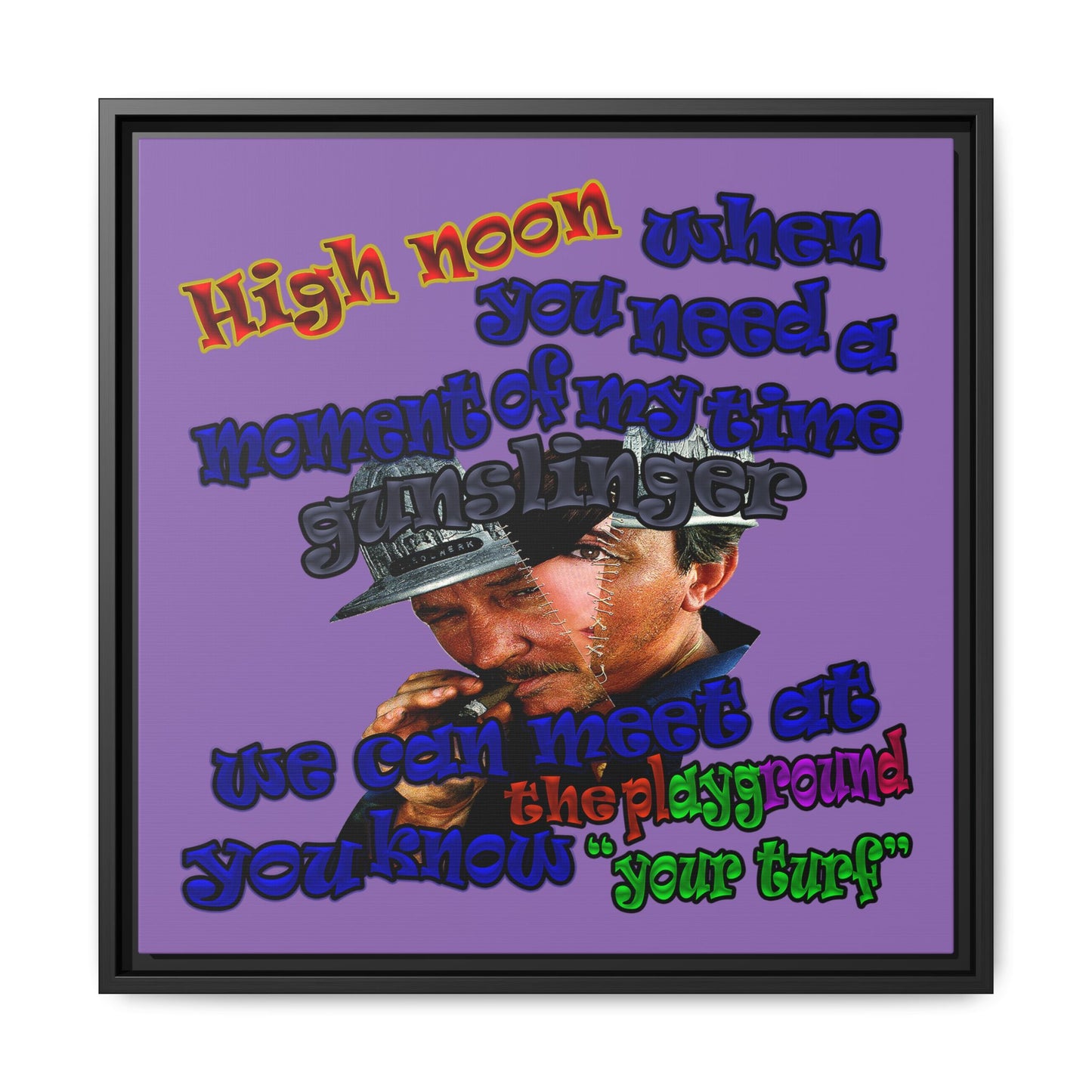 high noon - framed canvas art (light purple)