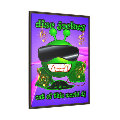 disc jockey - framed canvas art (purple-pink wave)