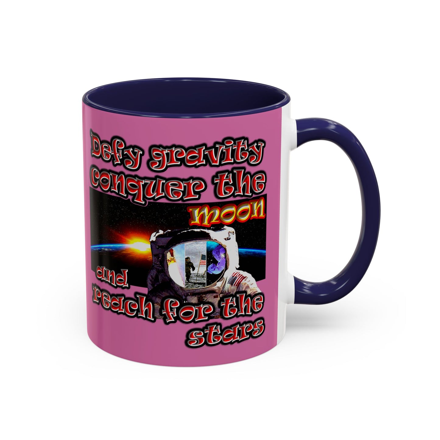 defy conquer reach - Accent Mug (light pink)